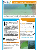 Suspicion d'une présence de cyanobactéries dans les étangs et cours d'eau